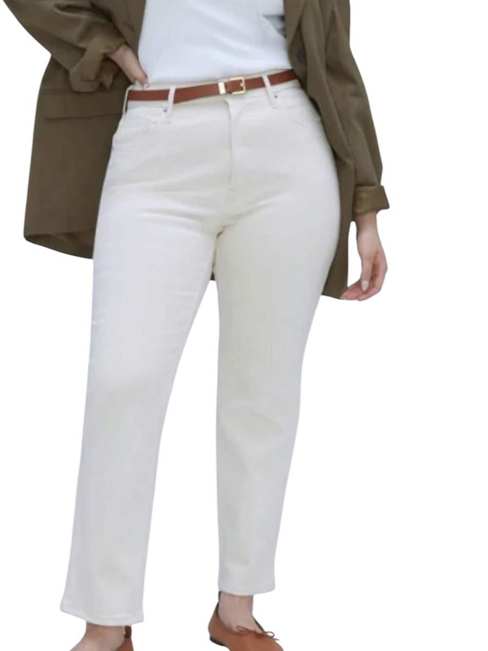 Everlane The Curvy Cheeky Jean in white - Picture 3 of 12